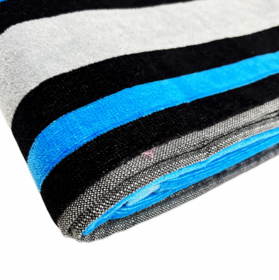 Telo Mare Spugna Big stripe azzurro 90 x 165