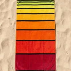 Telo Mare Spugna Big stripe giallo-arancio 90 x 165
