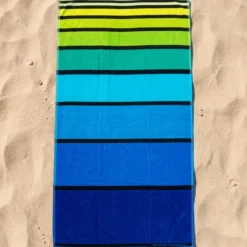 Telo Mare Spugna Big stripe verde 90 x 165