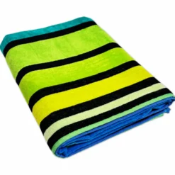 Telo Mare Spugna Big stripe verde 90 x 165