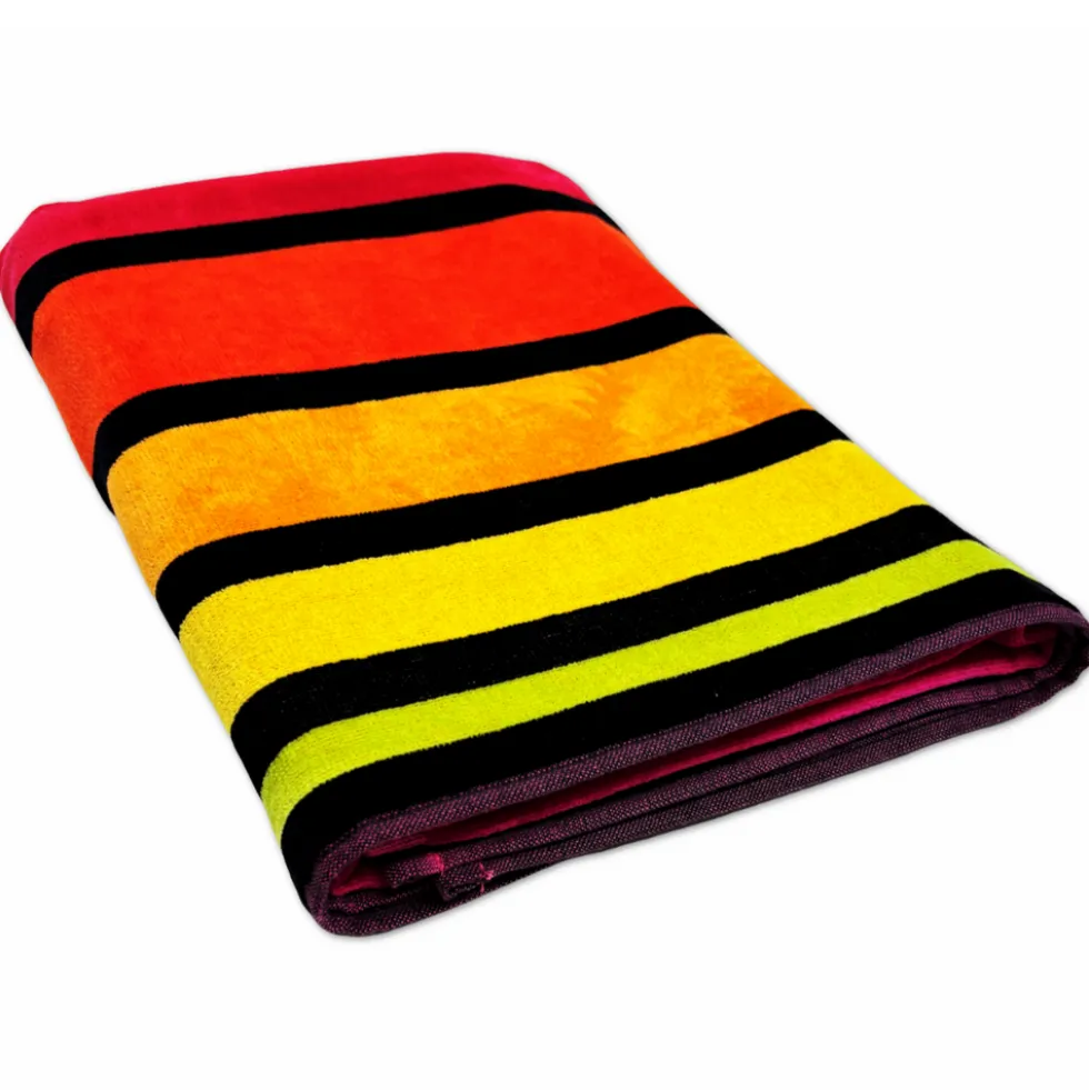 Telo Mare Spugna Big stripe viola 90 x 165