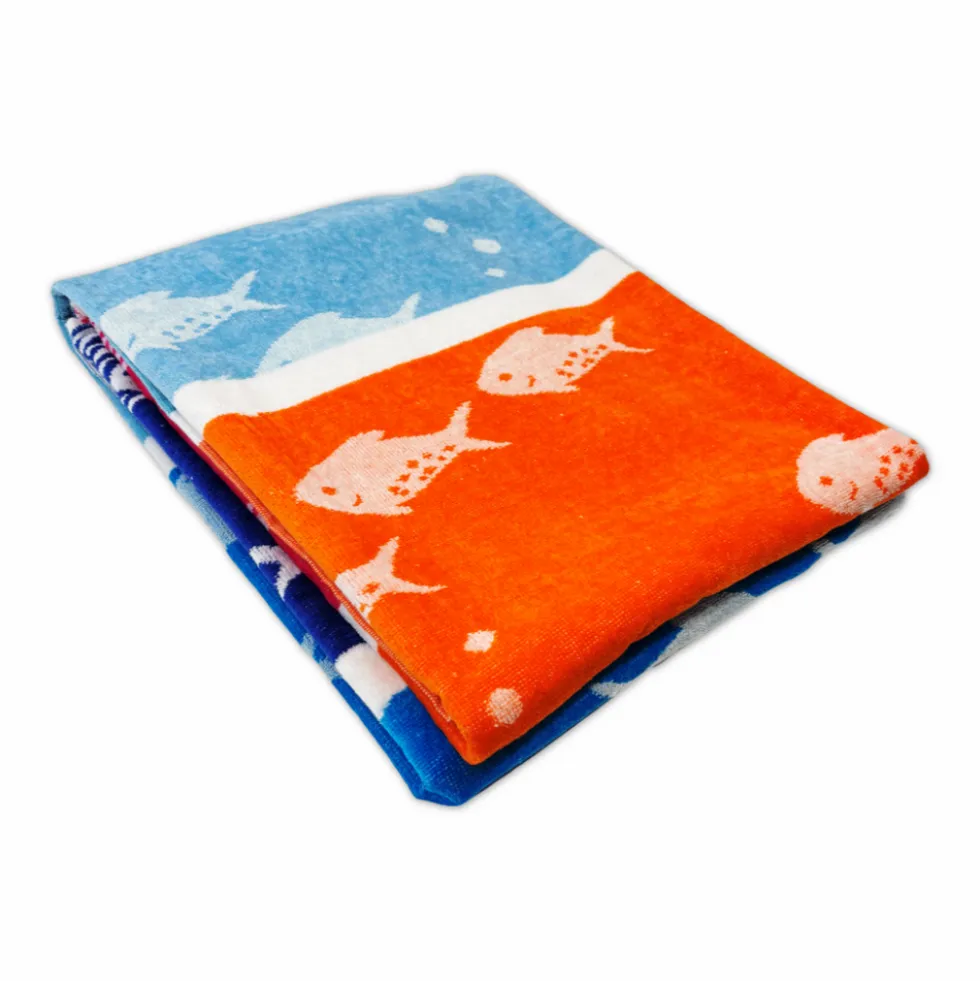 Telo Mare Spugna Velour Amalfi arancio 90 x 165