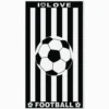 Telo Mare Spugna Velour Calcio Bianco e Nero 90 x 165