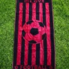 Telo Mare Spugna Velour Calcio Rosso e Nero 90 x 165