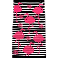 Telo Mare Spugna Velour Flamingo fenicottero 90 x 165