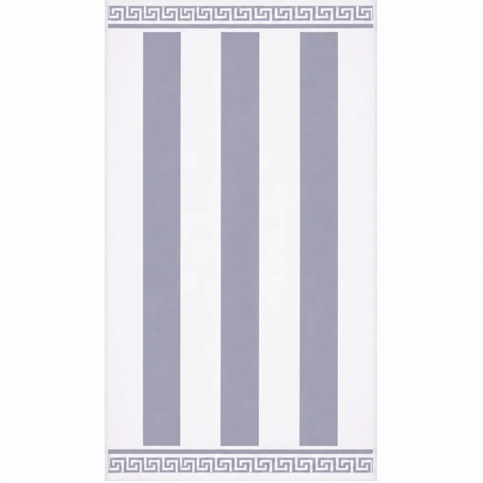 Telo Mare Spugna Velour Greca Grigio 90 x 165