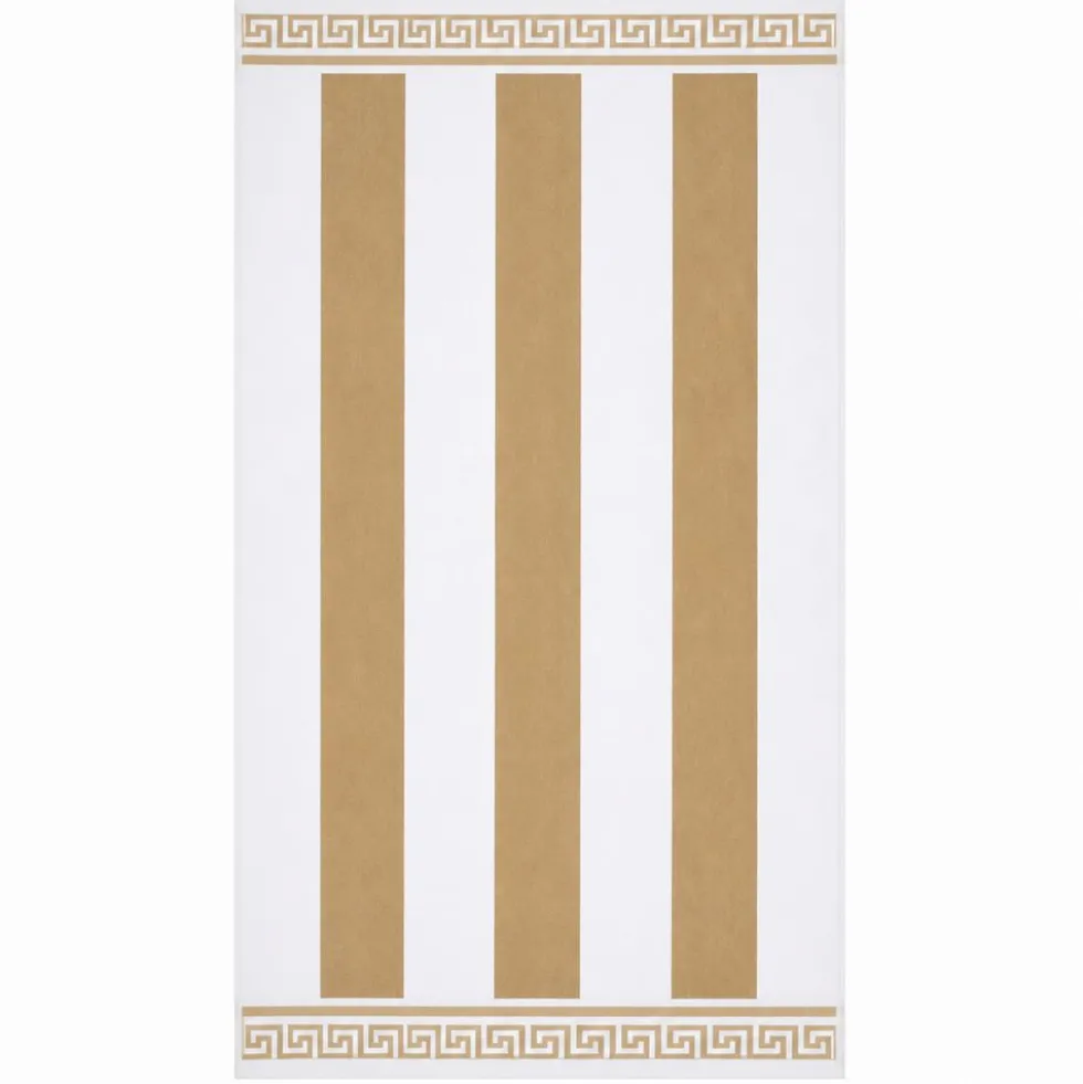Telo Mare Spugna Velour Greca Beige 90 x 165