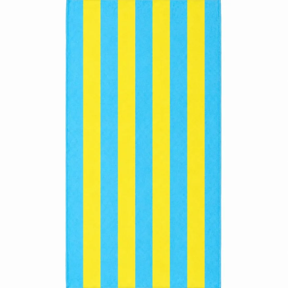 Telo Mare Spugna Velour Marina Blu/Giallo 90 x 170