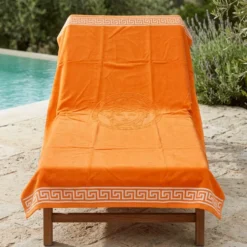 Telo Mare Spugna Velour New Cameo Fluo Arancio 90 x 165