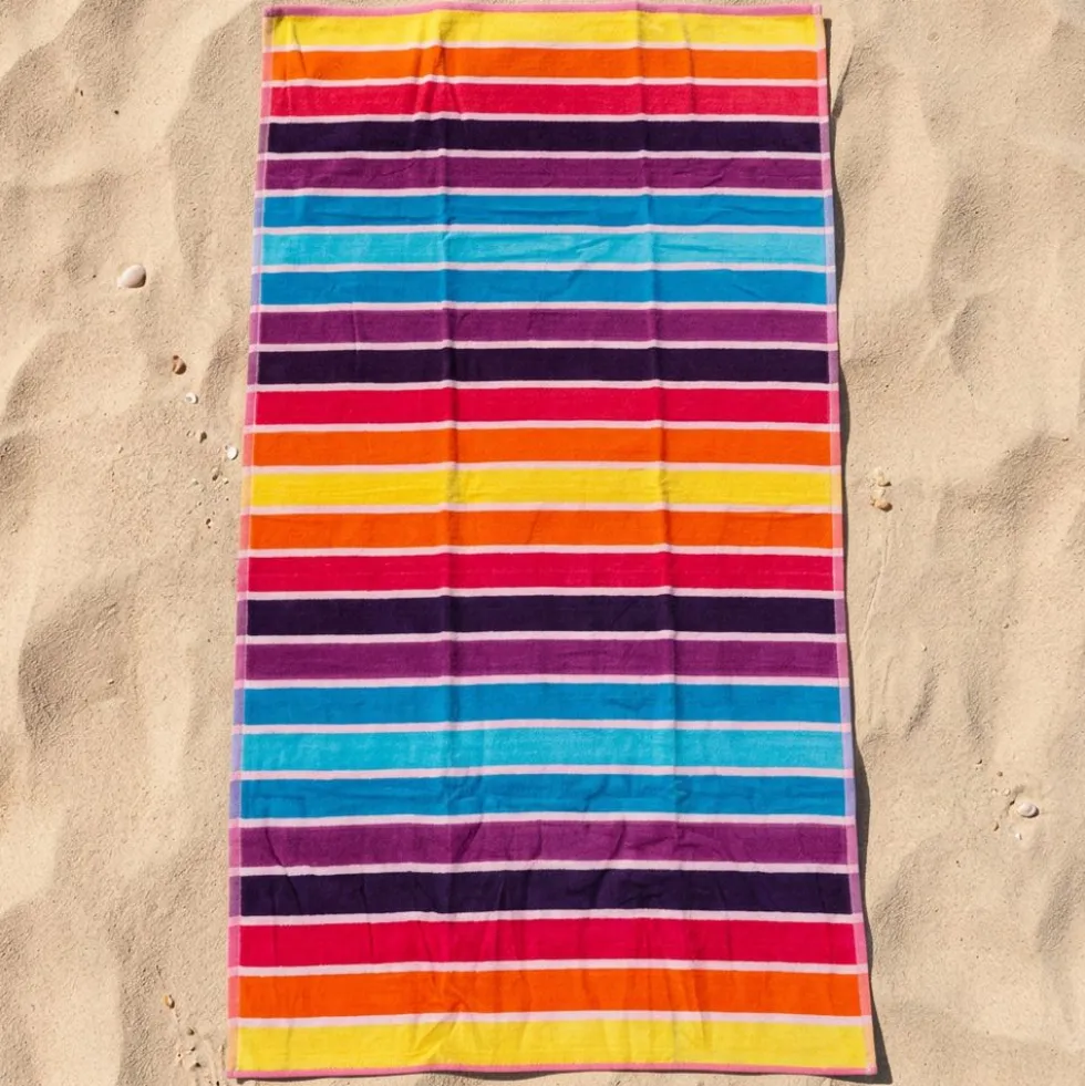 Telo Mare Spugna Velour Rayas Multicolor 90 x 165