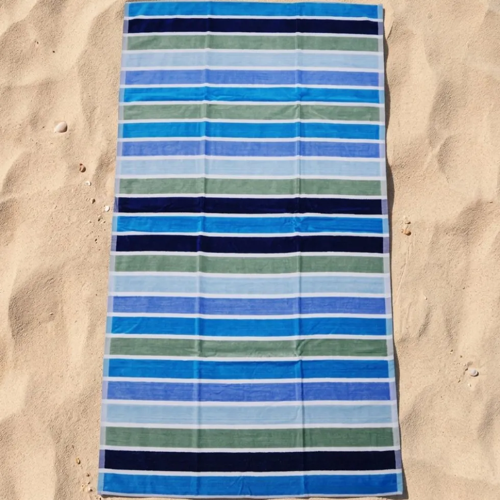 Telo Mare Spugna Velour Rayas Blu 90 x 165