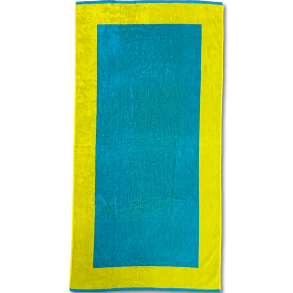 Telo Mare Spugna Velour Versilia Blu/Giallo 90 x 170