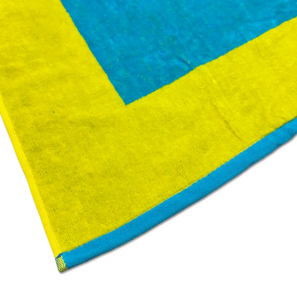 Telo Mare Spugna Velour Versilia Blu/Giallo 90 x 170