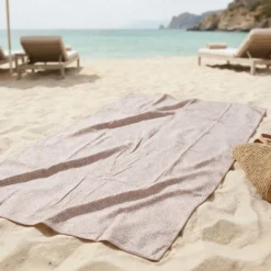 Telo Pareo Taormina Pon Pon Sassolino Beige