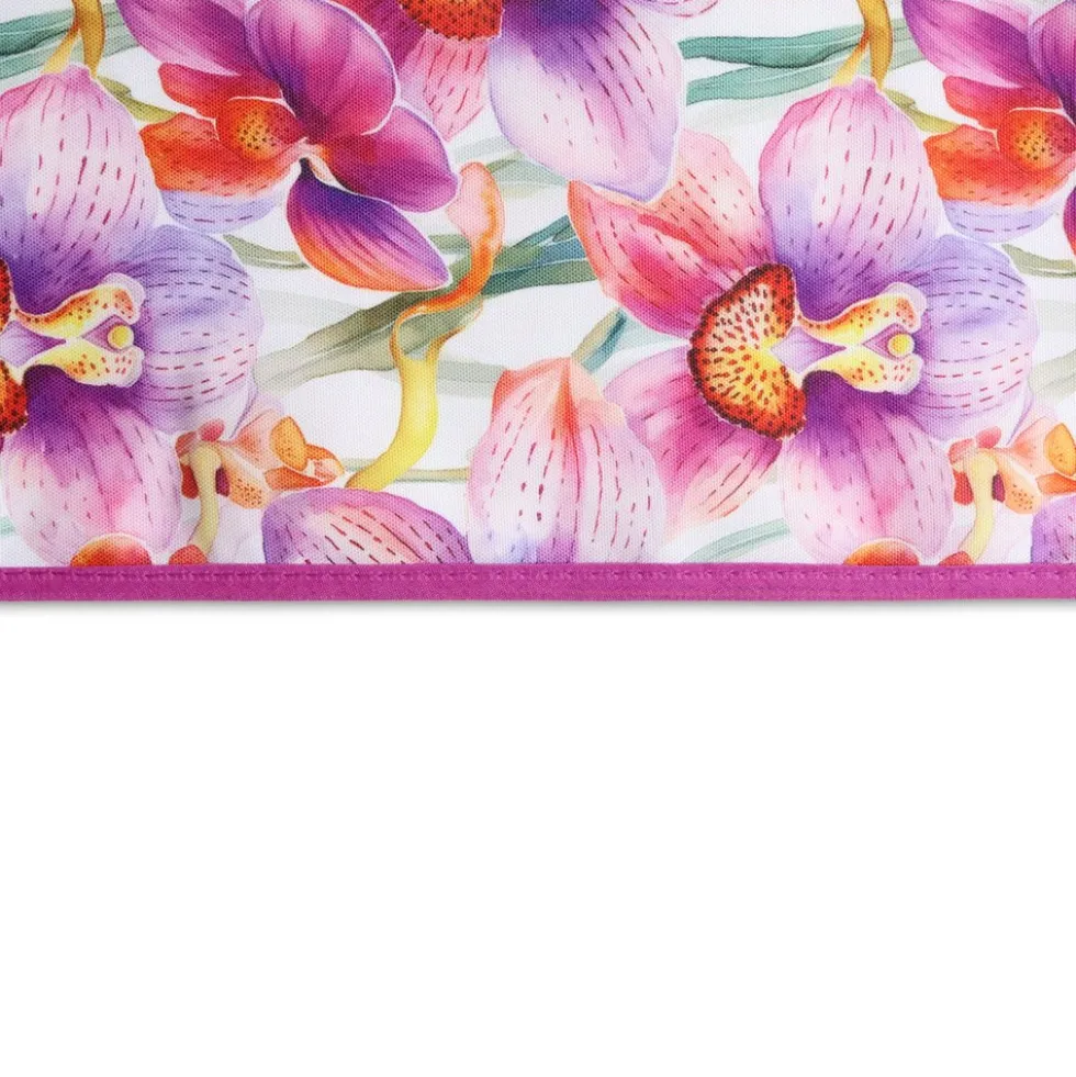 Tovaglia Antimacchia Hydro Flowers Disegno 3 Orchidee gialle rosa 140 x 140