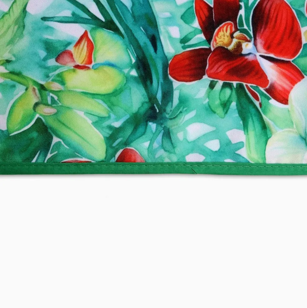 Tovaglia Antimacchia Hydro Flowers Disegno 2 Fiori bianchi e rossi 140 x 140