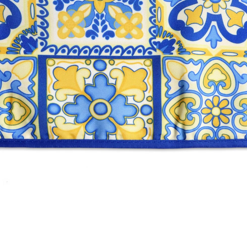 Tovaglia Antimacchia Hydro Maiolica Disegno 3 Blu Giallo 140 x 180