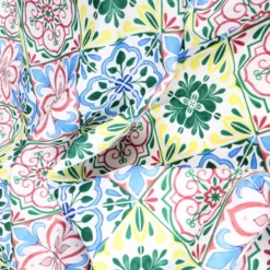 Tovaglia Antimacchia Hydro Maiolica Disegno 2 Giallo Azzurro Verde 140 x 230