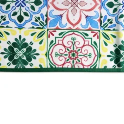 Tovaglia Antimacchia Hydro Maiolica Disegno 2 Giallo Azzurro Verde 140 x 300