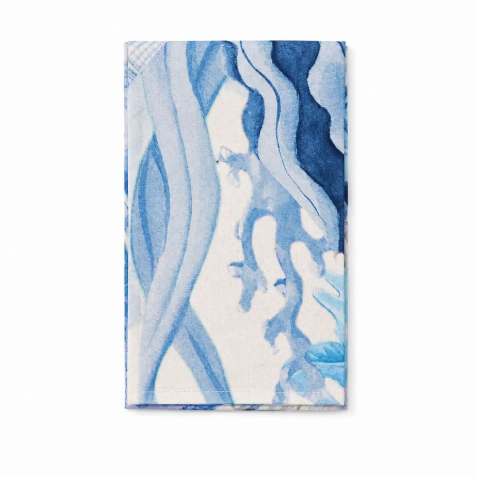 Tovaglia antimacchia Kiki Mare Stelle Conchiglie Alghe Azzurre 140x240