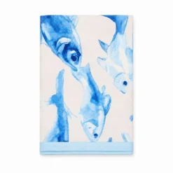 Tovaglia antimacchia Kiki Mare Pesci Azzurri Piccoli 140x180