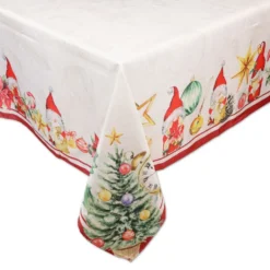 Tovaglia Antimacchia rotonda Kiki XMAS Gnometti 180
