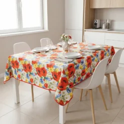 Tovaglia Antimacchia Splash Fiori di Prato Papaveri 140 x 230
