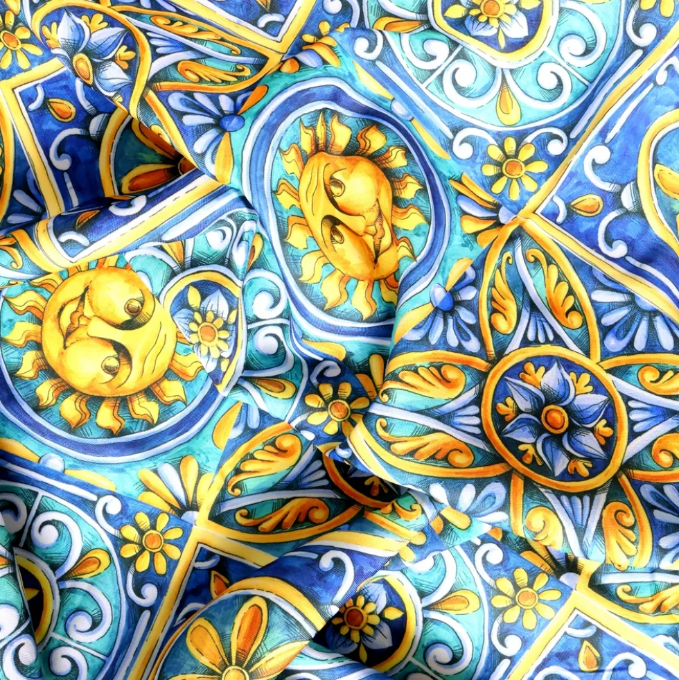 Tovaglia Antimacchia Splash Carmela Maiolica Acquamarina 140 x 230