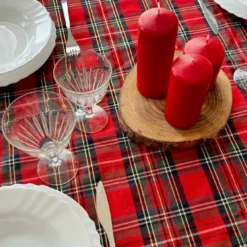 Tovaglia in scatola regalo Roy lurex Rosso 140 x 240