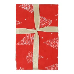 Tovaglia Magic Natale ASS. 6 Alberelli fondo Rosso 130 x 170