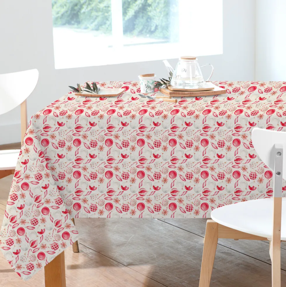 Tovaglia no stiro Kriss palline di natale 140 x 240