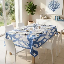 Tovaglia Resinata Stampa digitale Anastasia Sail Coral Blue 140 x 180