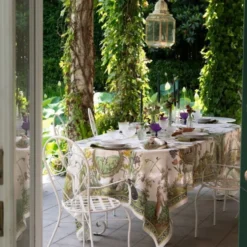 Tovaglia Tessitura Toscana Bunny Garden 100% Lino 170 x 270