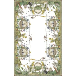 Tovaglia Tessitura Toscana Bunny Garden 100% Lino 170 x 270