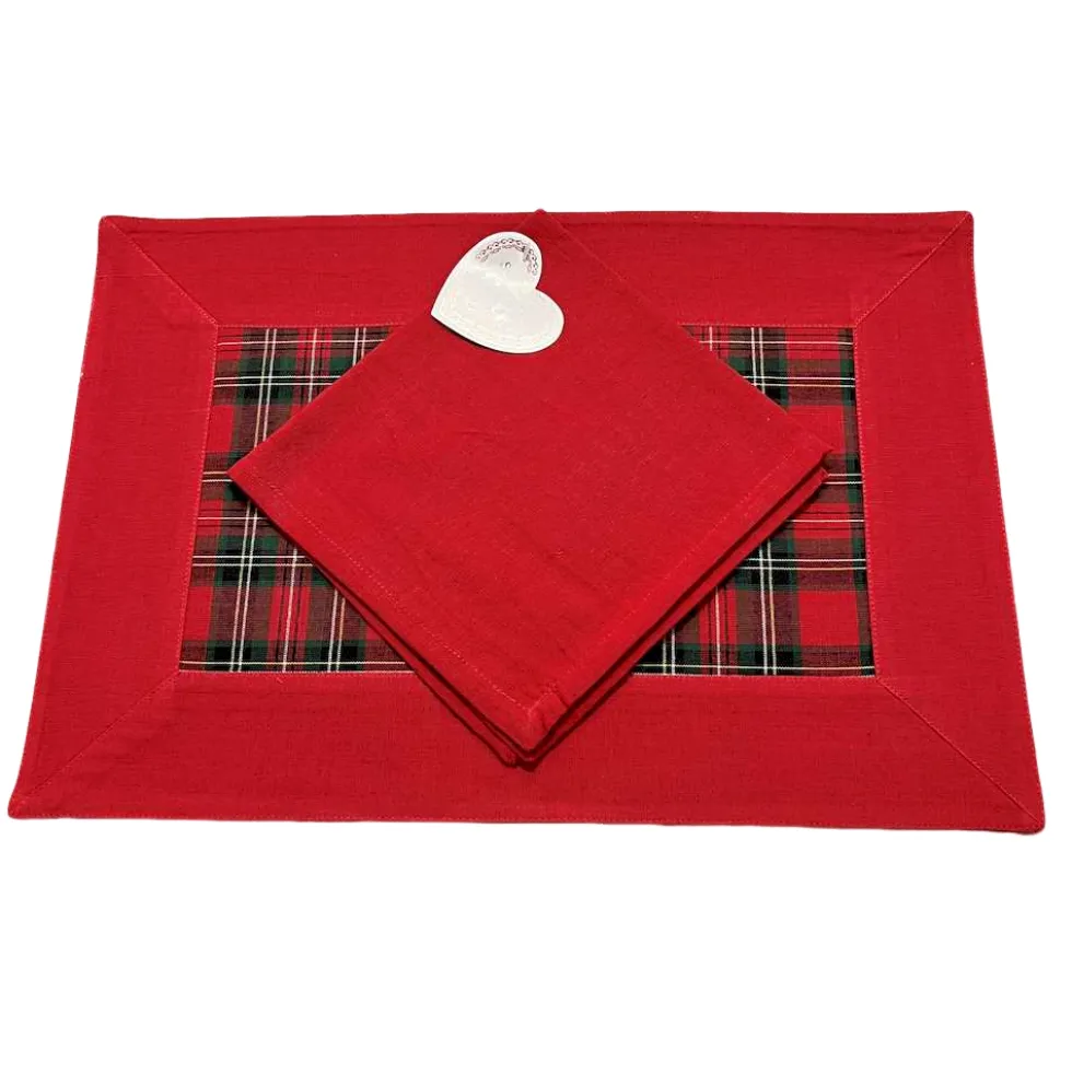 Tovaglietta Americana Check Tartan rosso