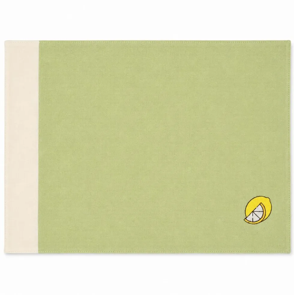 Tovaglietta Americana in Cotone Doubleface ricamo Limone