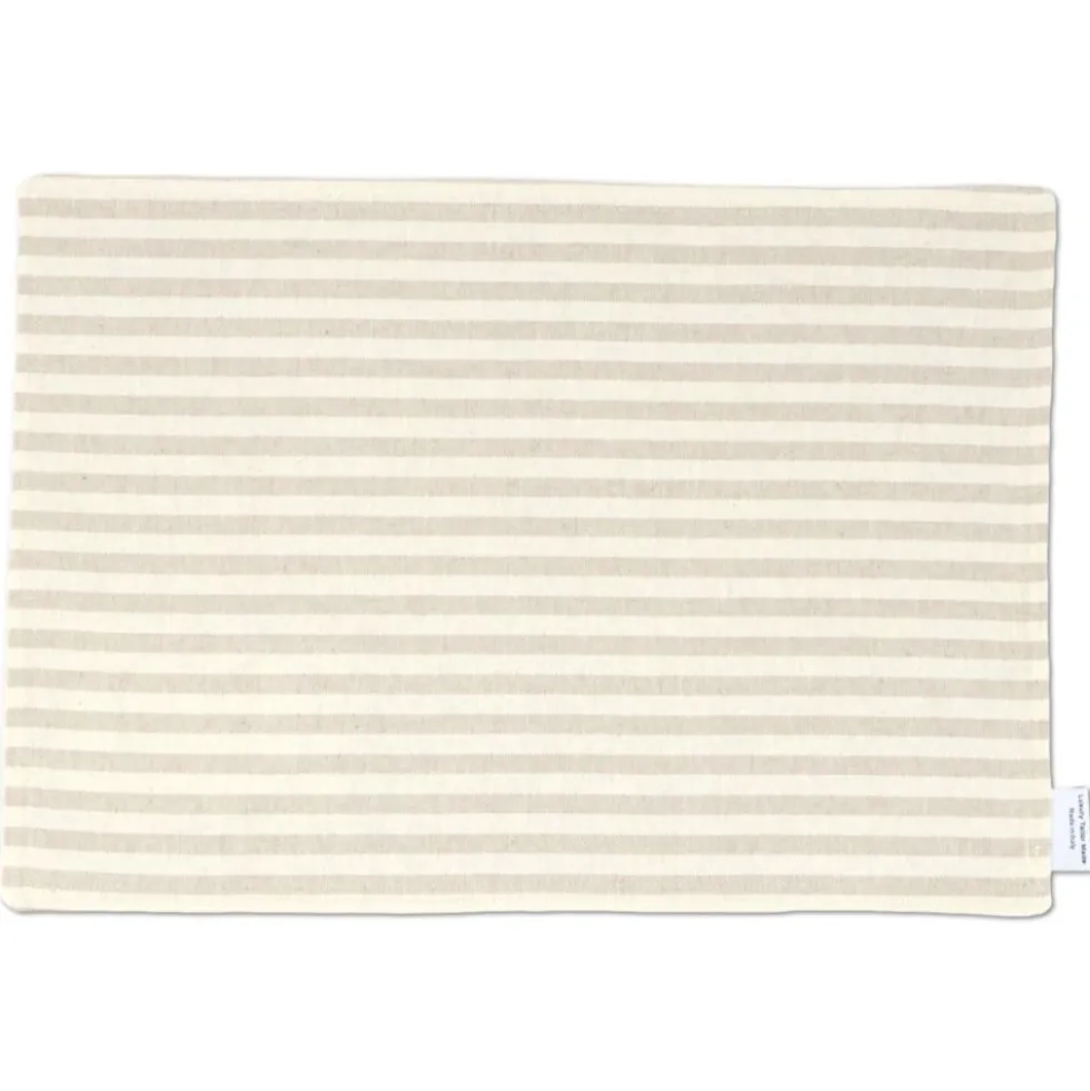 Tovaglietta Americana in Cotone Cuore Applicato Marrone Righe