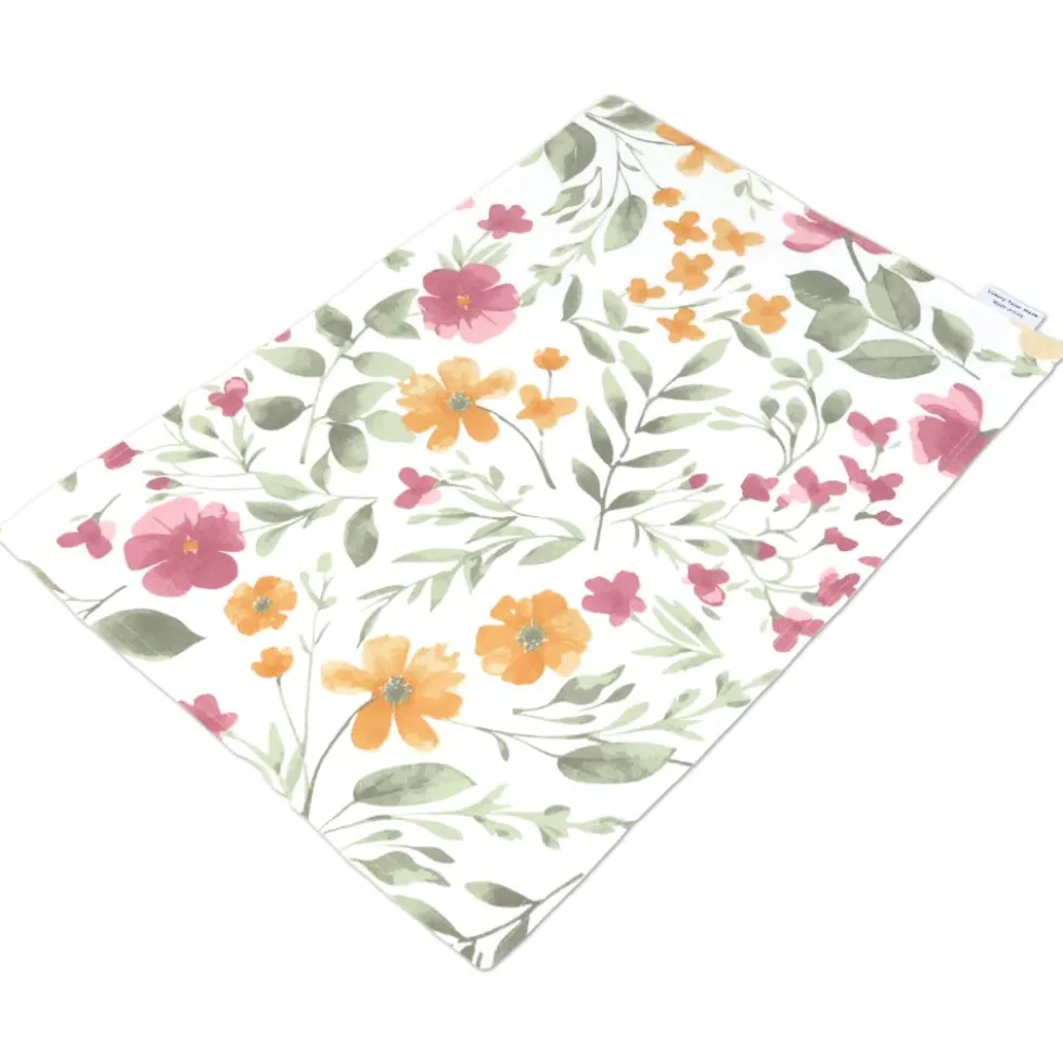 Tovaglietta Americana in Cotone Cuore Applicato Rosso Fiori