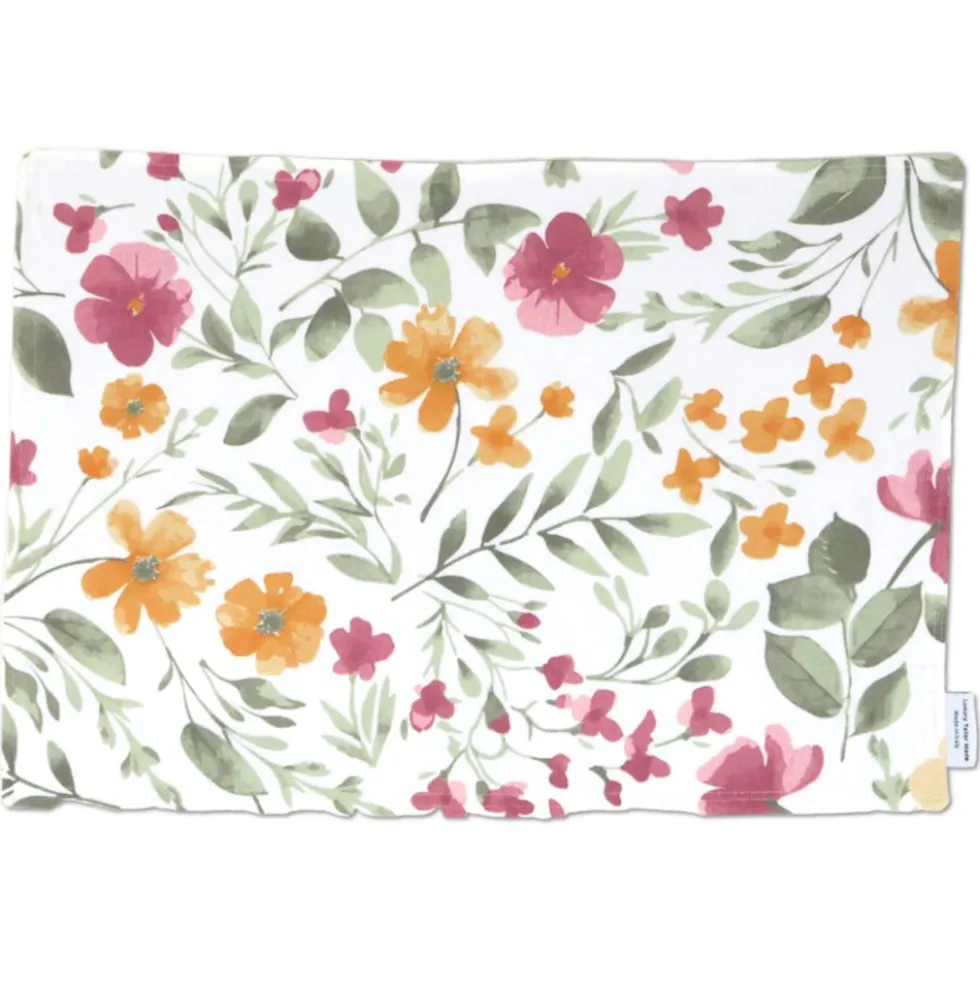 Tovaglietta Americana in Cotone Cuore Applicato Rosso Fiori