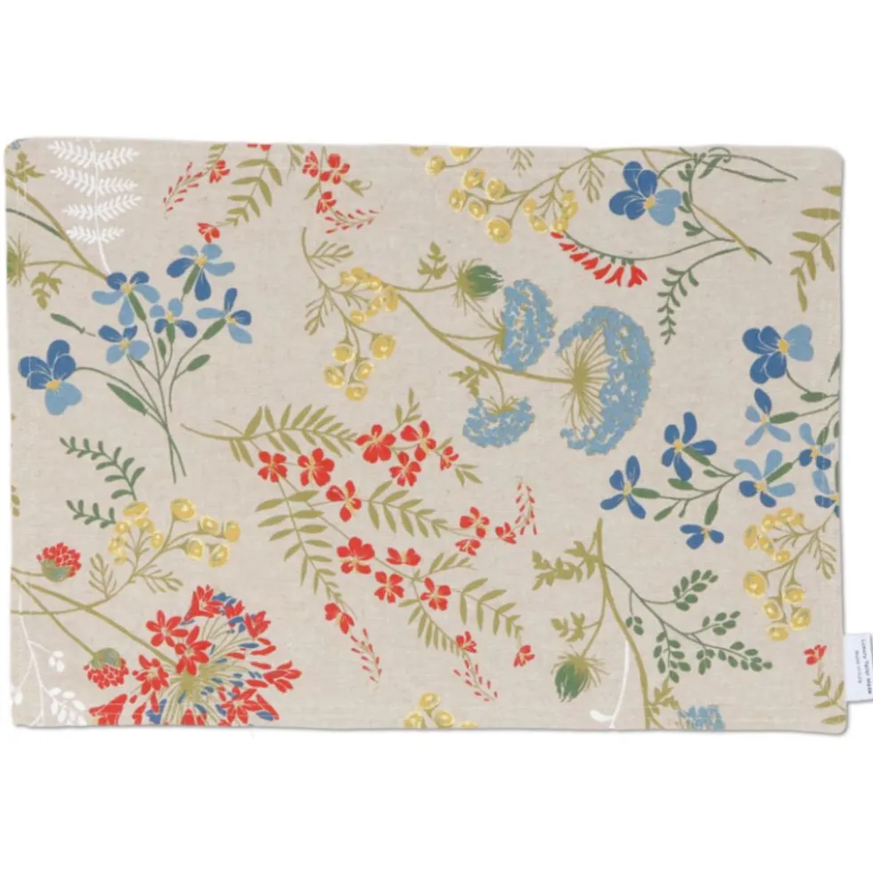 Tovaglietta Americana in Cotone Cuore Applicato Azzurro