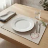 Tovaglietta Americana in Cotone Cuore Applicato Rosso Margherite