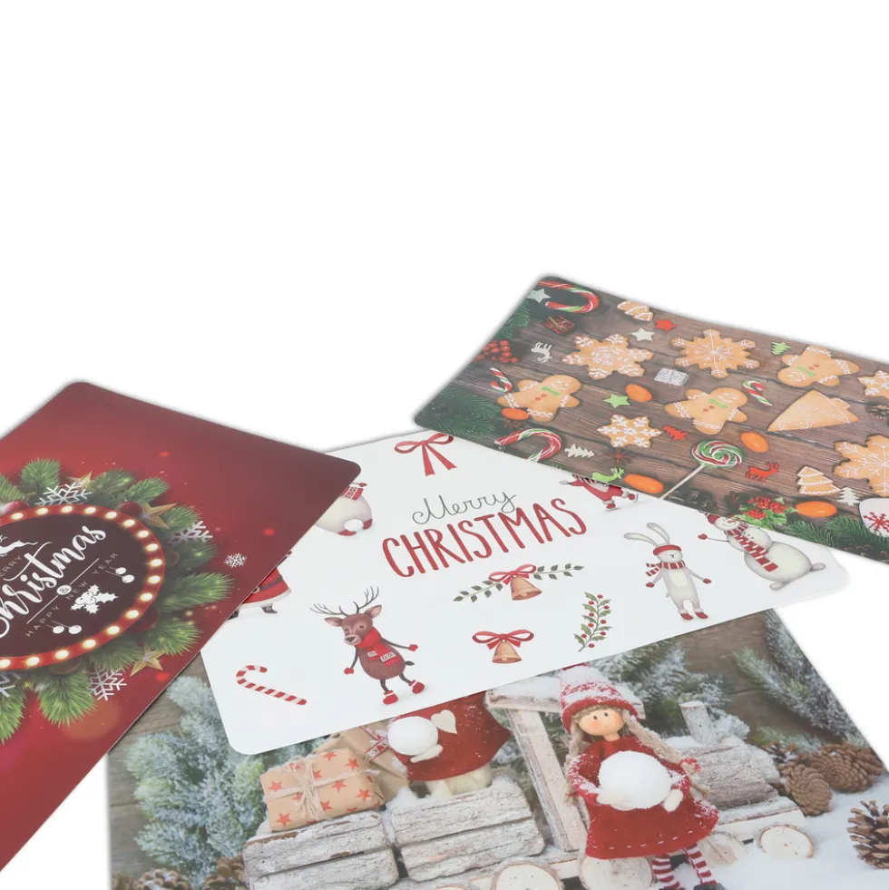 Tovaglietta Americana XMAS Happy Holidays in PVC Ghirlanda Merry Christmas