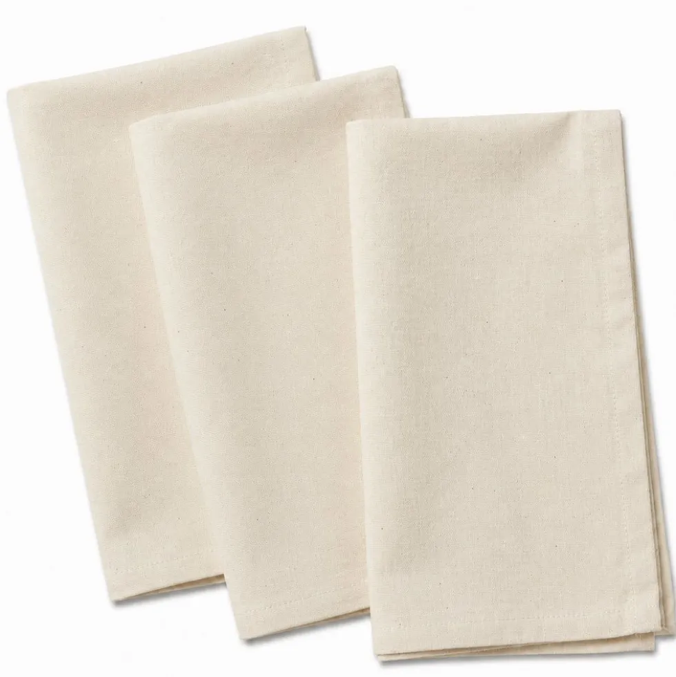Tovagliolo su misura 100% Cotone grezzo Panama Cavalieri Panna
