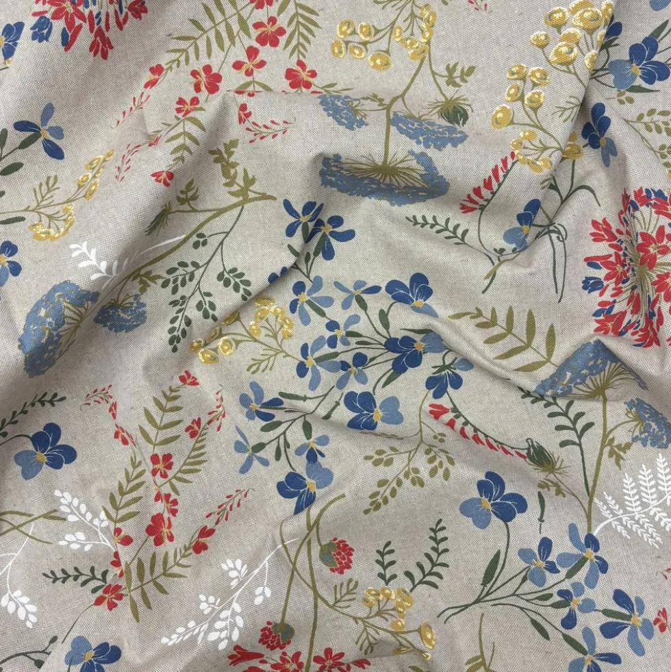 Tovagliolo su misura Fiori di campo fondo Beige