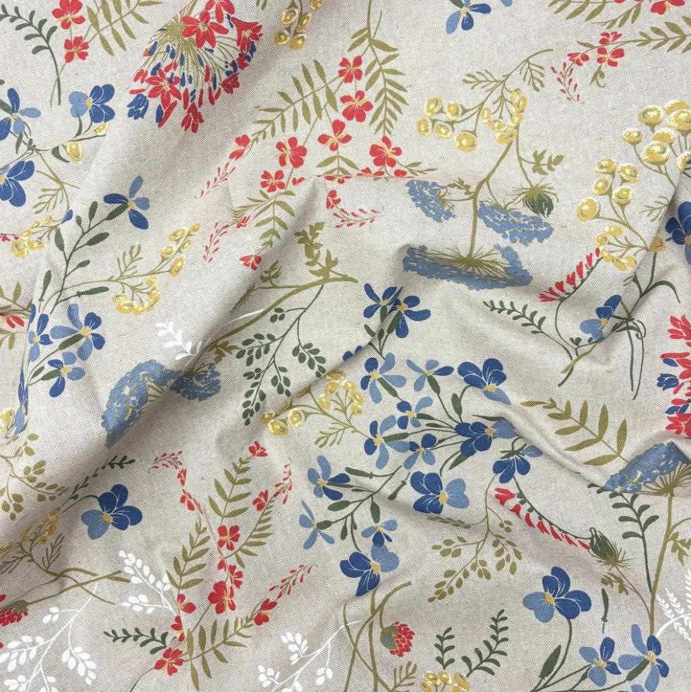 Tovagliolo su misura Fiori di campo fondo Beige