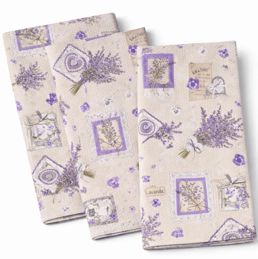 Tovagliolo su misura Lavanda Provenzale fondo Beige