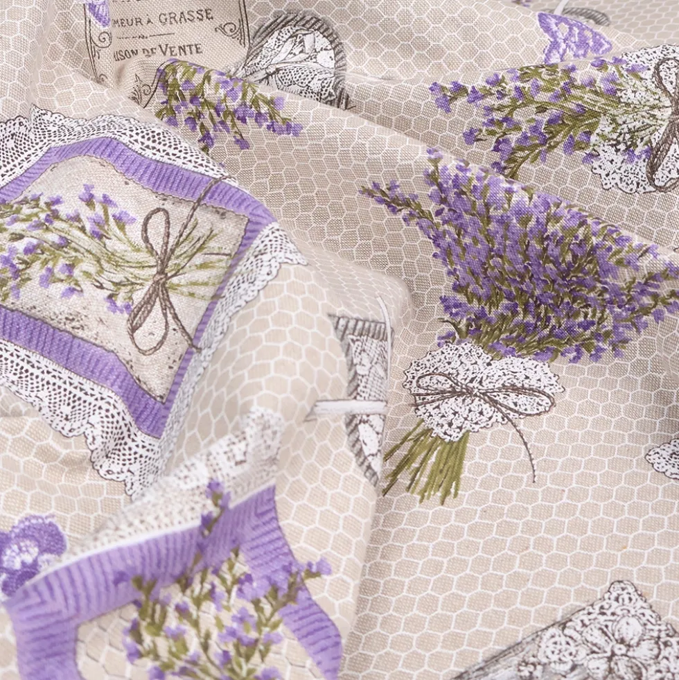 Tovagliolo su misura Lavanda Provenzale fondo Beige