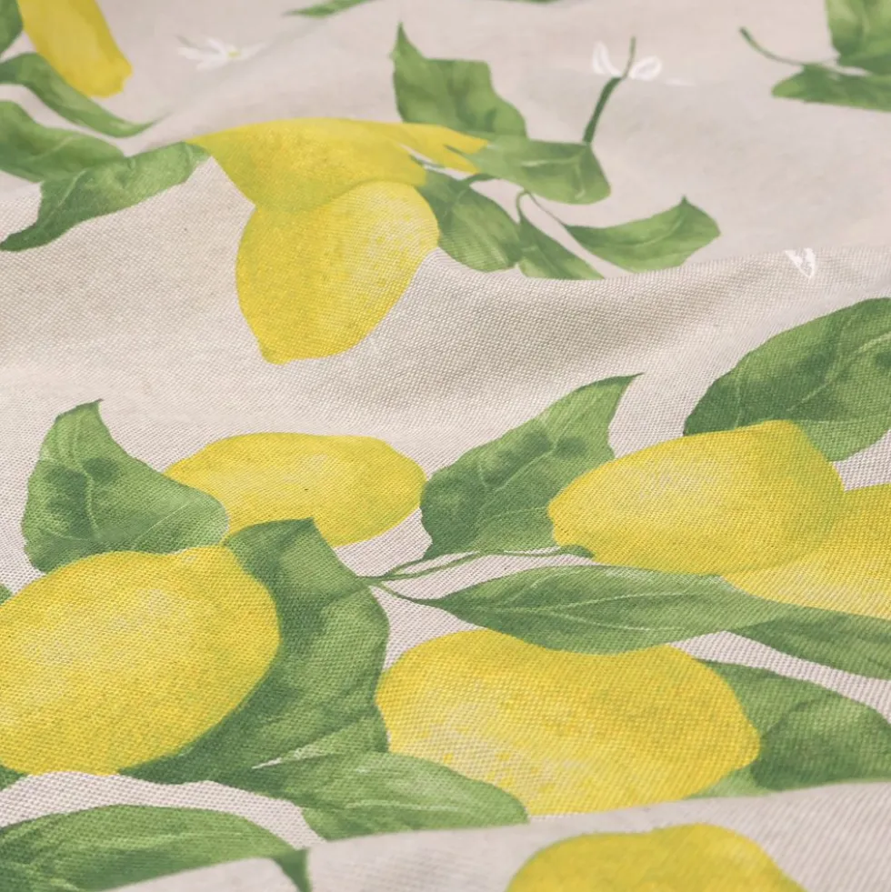 Tovagliolo su misura Limoni e Fiori fondo Beige