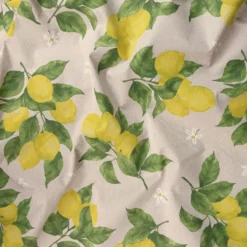 Tovagliolo su misura Limoni e Fiori fondo Beige