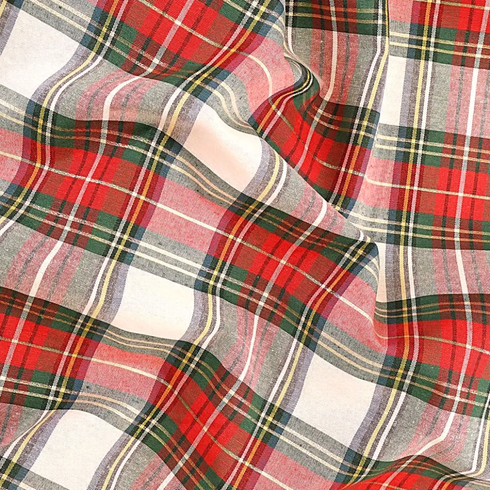 Tovagliolo su misura Tinto in filo Tartan Bianco